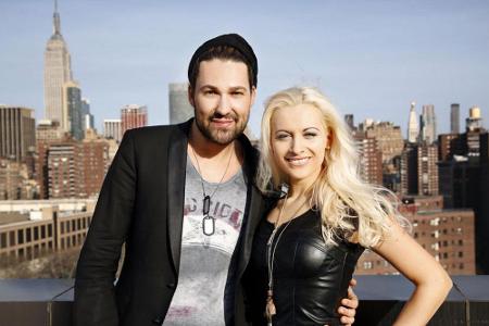 David Garrett und Valentina Babor vor der New Yorker Skyline