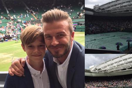 David Beckham besucht mit seinem Sohn Romeo ein Tennis-Match in Wimbledon David Beckham besucht mit seinem Sohn Romeo ein Tennis-Match in Wimbledon
