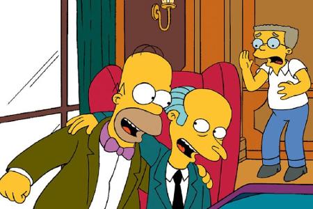 Waylon Smithers (re.) hat sei langem ein Auge auf seinen Boss Mr. Burns (Mitte) geworfen Waylon Smithers (re.) hat sei langem ein Auge auf seinen Boss Mr. Burns (Mitte) geworfen