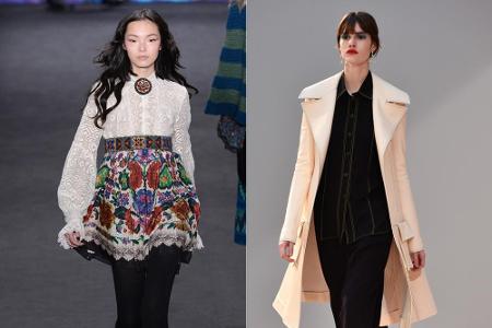 Die Designer setzen im Herbst/Winter 2015 unterschiedliche Prioritäten: Während Anna Sui auf Folklore setzt (links), steht b... Die Designer setzen im Herbst/Winter 2015 unterschiedliche Prioritäten: Während Anna Sui auf Folklore setzt (links), steht b...