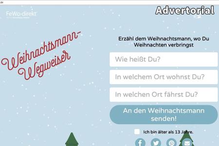 FeWo-direkt hat den direkten Draht zum Weihnachtsmann FeWo-direkt hat den direkten Draht zum Weihnachtsmann