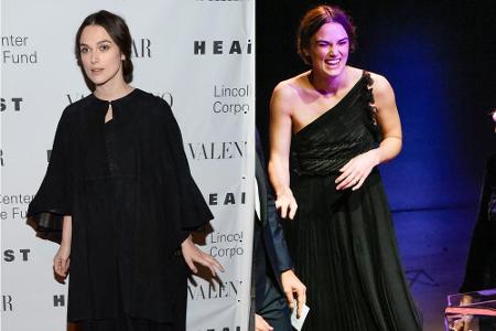 Keira Knightley vor (l.) und während (r.) der Preisverleihung Keira Knightley vor (l.) und während (r.) der Preisverleihung