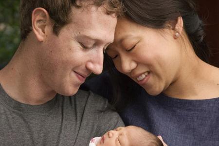 Mark Zuckerberg mit seiner Priscilla und Töchterchen Max Mark Zuckerberg mit seiner Priscilla und Töchterchen Max