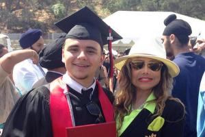 Prince Jackson und seine Tante La Toya auf der Abschlussfeier von Prince
