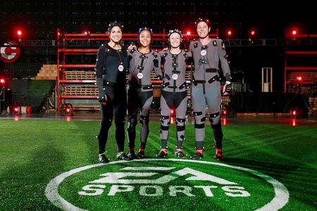 Beim Motion Capturing wurden die Bewegungen der Spielerinnen aufgezeichnet Beim Motion Capturing wurden die Bewegungen der Spielerinnen aufgezeichnet