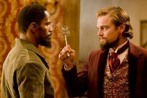 "Django Unchained": Plantagenbesitzer Calvin Candie (Leonardo DiCaprio, re.) unterschätzt Django (Jamie Foxx)