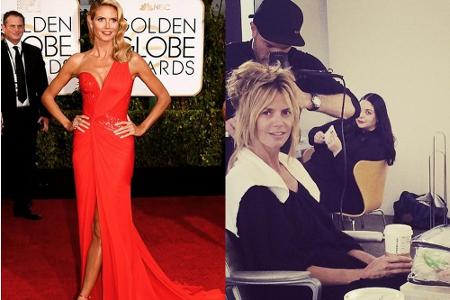 Heidi Klum glänzte auf dem roten Teppich der Golden Globes, am nächsten Morgen saß das Topmodel schon wieder beim Stylisten Heidi Klum glänzte auf dem roten Teppich der Golden Globes, am nächsten Morgen saß das Topmodel schon wieder beim Stylisten