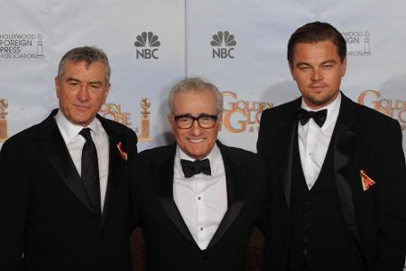 Robert de Niro, Martin Scorsese und Leonardo DiCaprio (v.l.) bei den 67. Golden Globe Awards in Beverly Hills Robert de Niro, Martin Scorsese und Leonardo DiCaprio (v.l.) bei den 67. Golden Globe Awards in Beverly Hills
