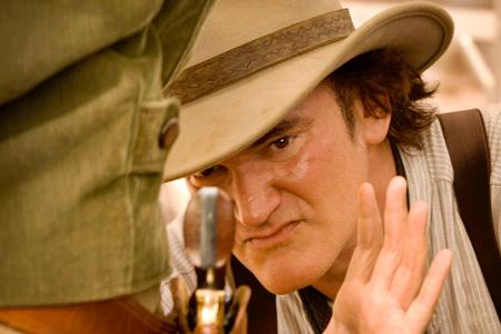Regisseur Quentin Tarantino am Set von Regisseur Quentin Tarantino am Set von