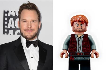 Links: Chris Pratt. Rechts: Lego-Chris-Pratt Links: Chris Pratt. Rechts: Lego-Chris-Pratt