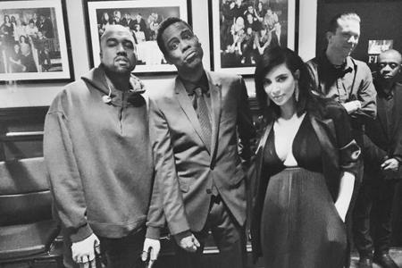 Kanye West, Chris Rock und Kim Kardashian bei der After-Show-Party