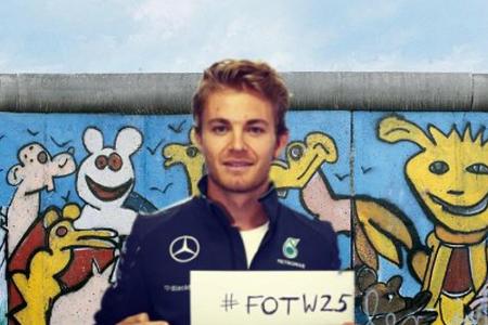 Foto-Montage: Nico Rosberg vor der Mauer