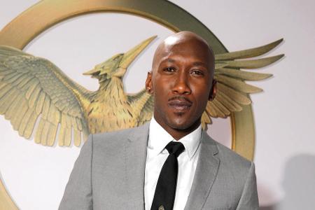Mahershala Ali vor dem Mockingjay-Symbol