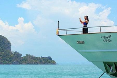 Meer,Sonne, Luxusyacht und Kim Kardashian ist mitten drin im thailändischen Paradies