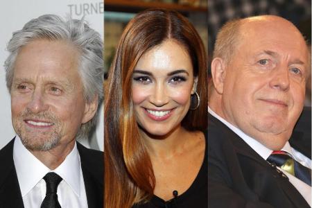 Sind im WM-Fieber: Michael Douglas (l.), Jana Ina Zarella und Reiner Calmund Sind im WM-Fieber: Michael Douglas (l.), Jana Ina Zarella und Reiner Calmund