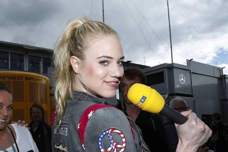 Larissa Marolt am Freitag als RTL-Boxengassen-Korrespondentin Larissa Marolt am Freitag als RTL-Boxengassen-Korrespondentin