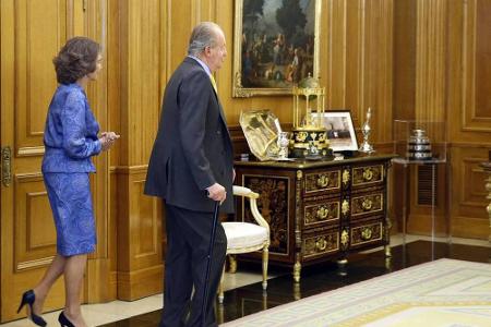Juan Carlos I. und seine Frau Sofia am Dienstag in Madrid Juan Carlos I. und seine Frau Sofia am Dienstag in Madrid