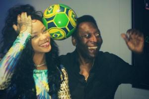 WM 2014: Rihanna trifft Fußball-Legende Pelé