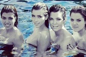 Kardashian-Clan postet vierfaches Oben-Ohne-Bild