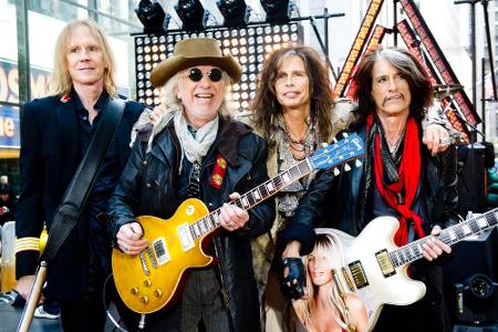Aerosmith: Tom Hamilton, Brad Whitford, Steven Tyler und Joe Perry (v.l.n.r.) Aerosmith: Tom Hamilton, Brad Whitford, Steven Tyler und Joe Perry (v.l.n.r.)