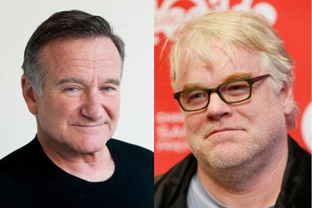 Die verstorbenen Schauspieler Robin Williams (li.) und Philip Seymour Hoffman (re.) Die verstorbenen Schauspieler Robin Williams (li.) und Philip Seymour Hoffman (re.)