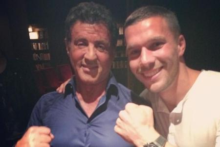 Lukas Podolski und Sylvester Stallone auf der Deutschlandpremiere von Lukas Podolski und Sylvester Stallone auf der Deutschlandpremiere von