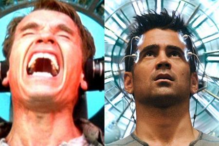 Arnold Schwarzenegger (l.) und Colin Farrell als Douglas Quaid Arnold Schwarzenegger (l.) und Colin Farrell als Douglas Quaid
