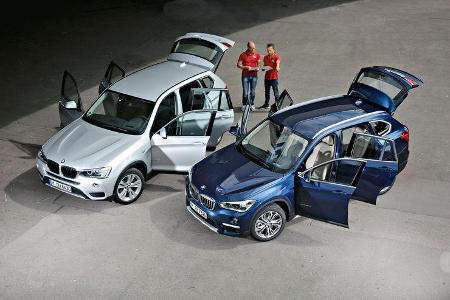 BMW X1 20d xDrive, BMW X3 20d xDrive, Draufsicht BMW X1 20d xDrive, BMW X3 20d xDrive, Draufsicht