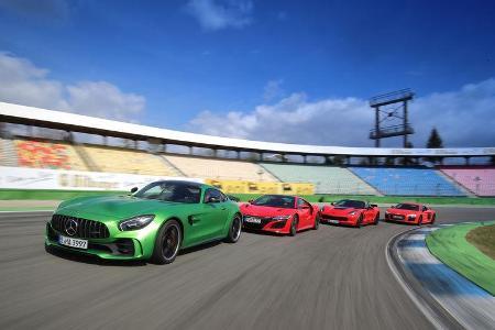 Audi R8 5.2 FSI Quattro Plus, Chevrolet Corvette Z06 Z07 Performance, Honda NSX, Mercedes-AMG GT R