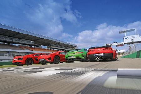 Audi R8 5.2 FSI Quattro Plus, Chevrolet Corvette Z06 Z07 Performance, Honda NSX, Mercedes-AMG GT R