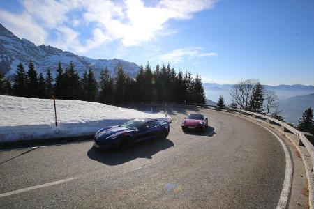 Chevrolet Corvette Grand Sport, Porsche 911 Carrera GTS, Frontansicht