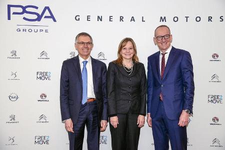 Carlos Tavares (PSA), Mary Barra (GM), Karl-Thomas Neumann (Opel)