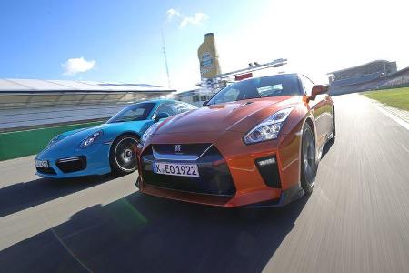 Nissan GT-R, Porsche 911 Turbo, Frontansicht