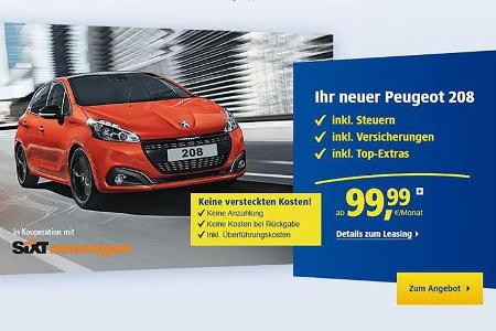 Peugeot 208 Leasingangebot Peugeot 208 Leasingangebot