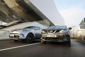 Nissan Qashqai und Toyota C-HR im Vergleichstest