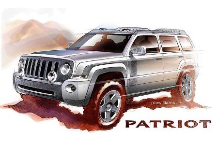 Die ersten Zeichnungen des Serien-Patriot gab Chrysler 2005 frei.