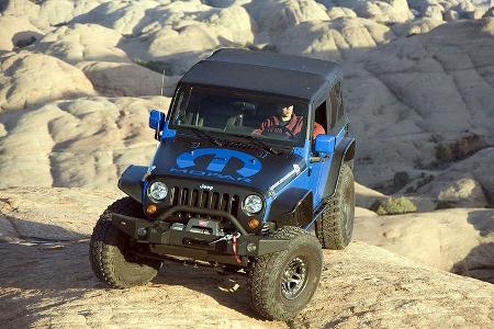 Der Wrangler General wurde als ultimativer Rock-Crawler aufgebaut. 12 Zentimeter Höherlegung schaffen Platz für 37er MT-Reif...