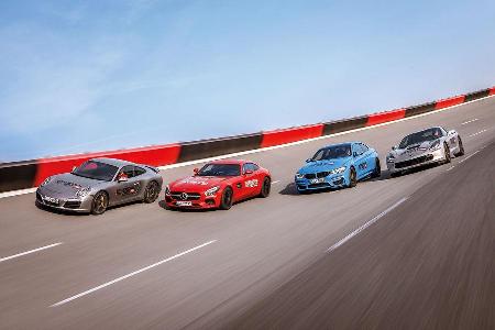 M4 Coup, Chevrolet Corvette Stingray, Mercedes-AMG GT, Porsche 911 Carrera S M4 Coup, Chevrolet Corvette Stingray, Mercedes-AMG GT, Porsche 911 Carrera S