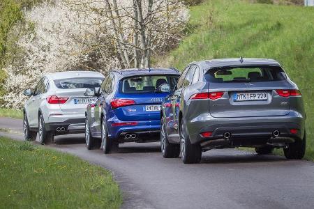 Audi SQ5 3.0 TDI, BMW X4 xDrive 35d, Jaguar F-Pace 30d