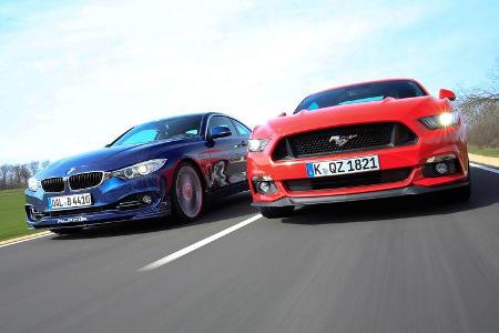 Alpina B4 Biturbo Coupé, Ford Mustang GT 5.0 Fastback, Frontansicht