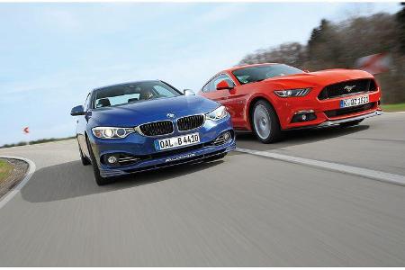 Alpina B4 Biturbo Coupé, Ford Mustang GT 5.0 Fastback, Frontansicht