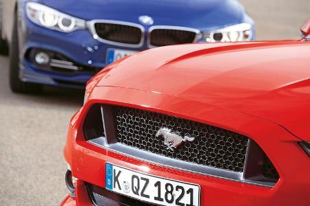Alpina B4 Biturbo Coupé, Ford Mustang GT 5.0 Fastback, Kühlergrill