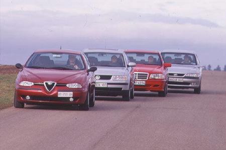 Alfa 156 2.4 JTD, Mercedes C 220 CDI, Opel Vectra 2.0 DTI 16 V, VW Passat 1.9 TDI Alfa 156 2.4 JTD, Mercedes C 220 CDI, Opel Vectra 2.0 DTI 16 V, VW Passat 1.9 TDI