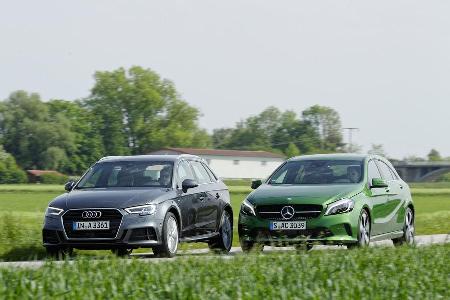 Audi A3, Mercedes A-Klasse, Frontansicht