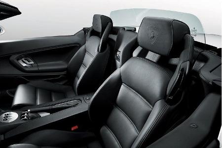 Alcantara-Sportsitze empfangen die beiden Passagiere.
