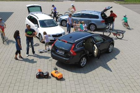 Skoda Superb Combi 1.6 TDI GreenLine, VW Passat Variant BlueMotion, Volvo V60 Drive Summum, Heckklappe Skoda Superb Combi 1.6 TDI GreenLine, VW Passat Variant BlueMotion, Volvo V60 Drive Summum, Heckklappe