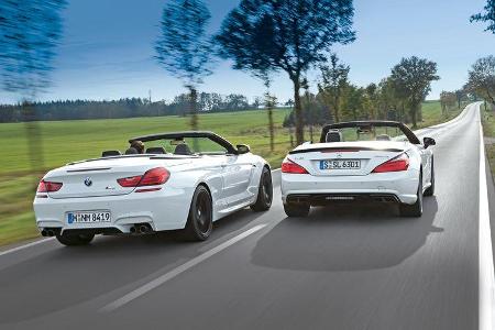 BMW M 6 Cabrio, Mercedes SL 63 AMG, Heckansicht