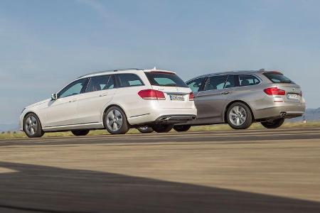BMW 520i Touring, Mercedes E 200 T, Heckansicht