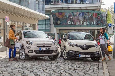 Fiat 500X 1.4 MultiAir, Renault Captur TCe 120, Frontansicht