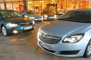 Opel Insignia, Skoda Superb, VW Passat, Hyundai i40 im Test
